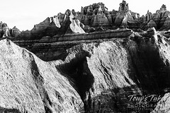 The Badlands in black and white