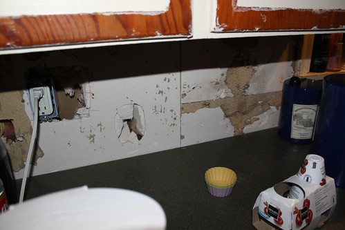 Kitchen Backsplash Project - The Old Drywall (Left, Part 1)