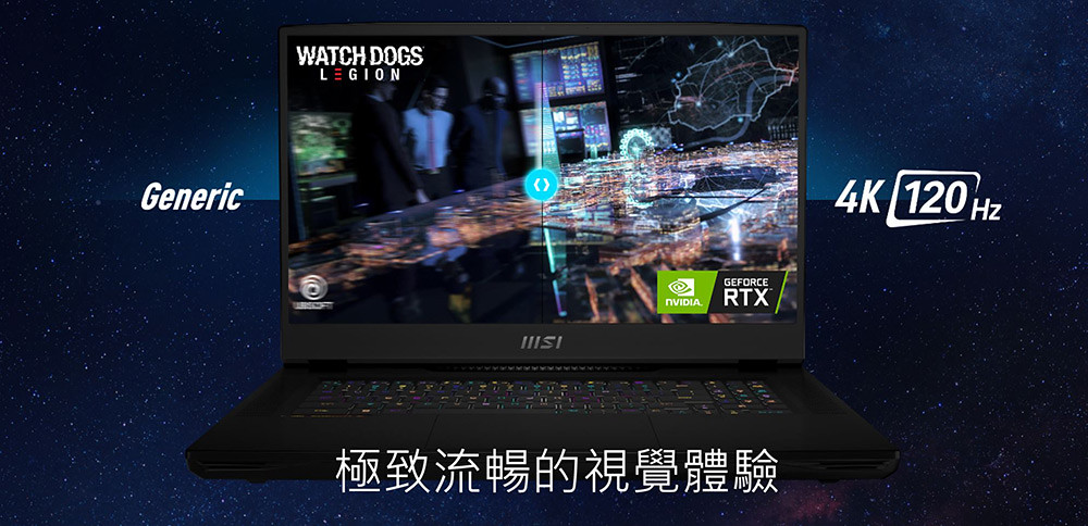 05_Titan-GT77搭載4K超高畫質面板，提供極致順暢的視覺體驗
