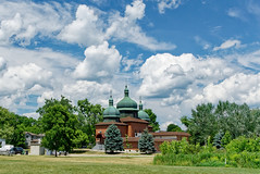 Cumulus clouds above the domes