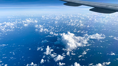 Flying over the Pacific Ocean