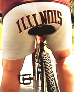 When I go for a bike ride, I like to wear my shorts that have ILLINOIS printed across the butt!