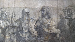 Raphael, School of Athens cartoon, Plato and Aristotle