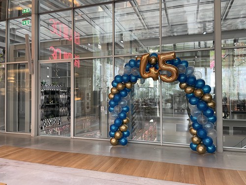 Balloon Arch 6m with Foilballoon Number 45 Corporate Party Vereniging YPO Chapter Amsterdam Depot Boijmans of Beuningen Rotterdam