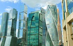 Modern Architecture of Russia. The Moscow International Business Centre towers from left: 