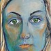Blue Face of woman. Oil on canvas.