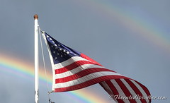 July 20, 2022 - Old Glory and a double rainbow. (ThorntonWeather.com)