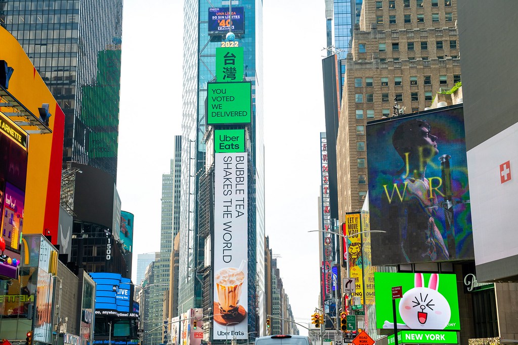 Bubble Tea Lights Up Times Square After Being Elected As The #1 Taiwanese Icon