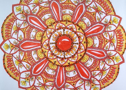 Orange Mandala by Ruthie Roberts