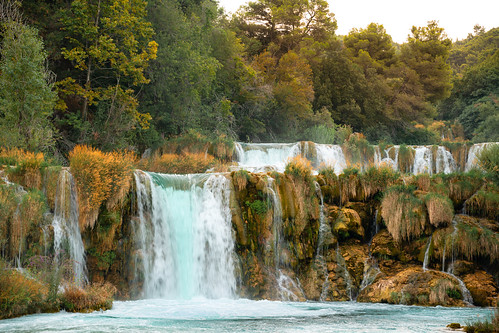 Blue Roški Slap Waterfall, Krka National Park, Croatia