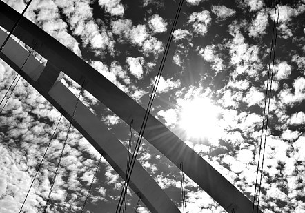 sunburst on the bridge