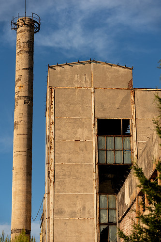 Abandoned Factory Smokestack, Lozovac Croatia