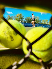 2022 u.s. open photography by norland d. cruz: a peek of greek pro tennis player maria sakkari fine tuning her game during practice day.