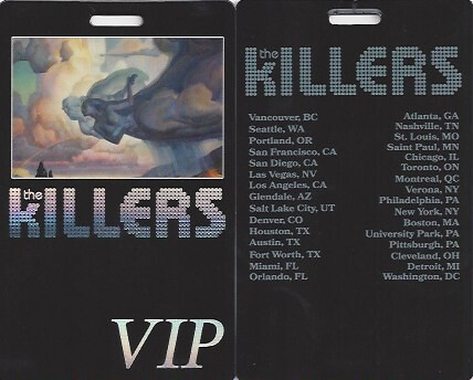 September 10, 2022, The Killers, in concert, Dickies Arena, Ft Worth, Texas - VIP Gold Package laminate