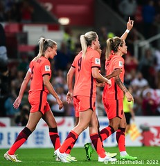 England celebrate Rachel Daly's goal
