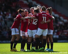 Manchester United celebrate Maya Le Tissier's first goal
