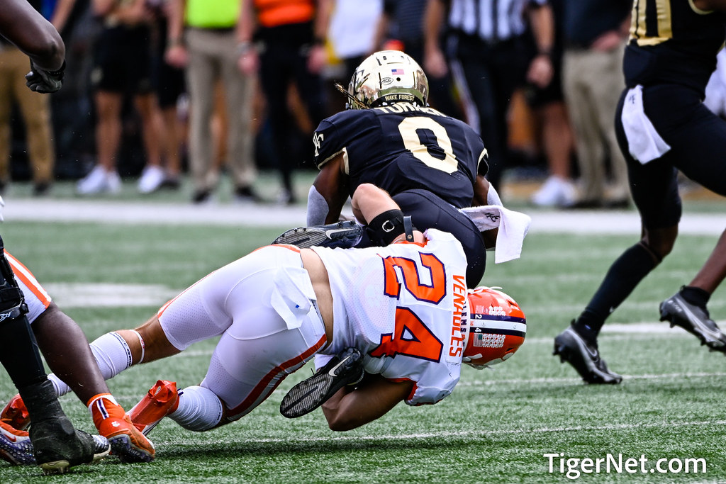 Clemson Football Photo of Tyler Venables and Wake Forest