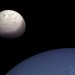 Composite Image - Neptune and Triton - Nasa's Voyager 2 - 1989