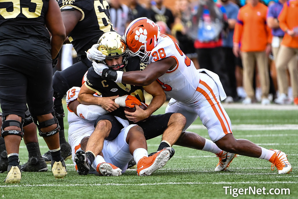 Clemson Football Photo of Myles Murphy and Tyler Davis and Wake Forest