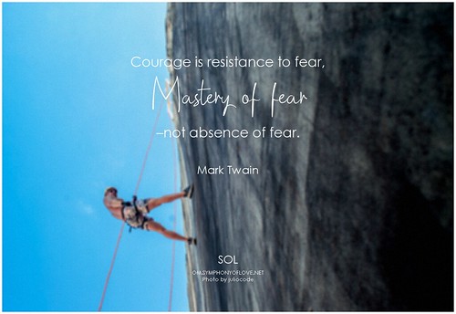 Mark Twain Courage is resistance to fear, mastery of fear–not absence of fear
