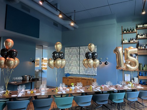 Table Decoration 6 balloons en Foilballoon Number 15 Birthday Restaurant Fitzgerald Rotterdam