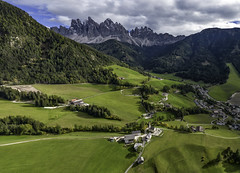 Dolomites...churches in Val di Funes...areal...