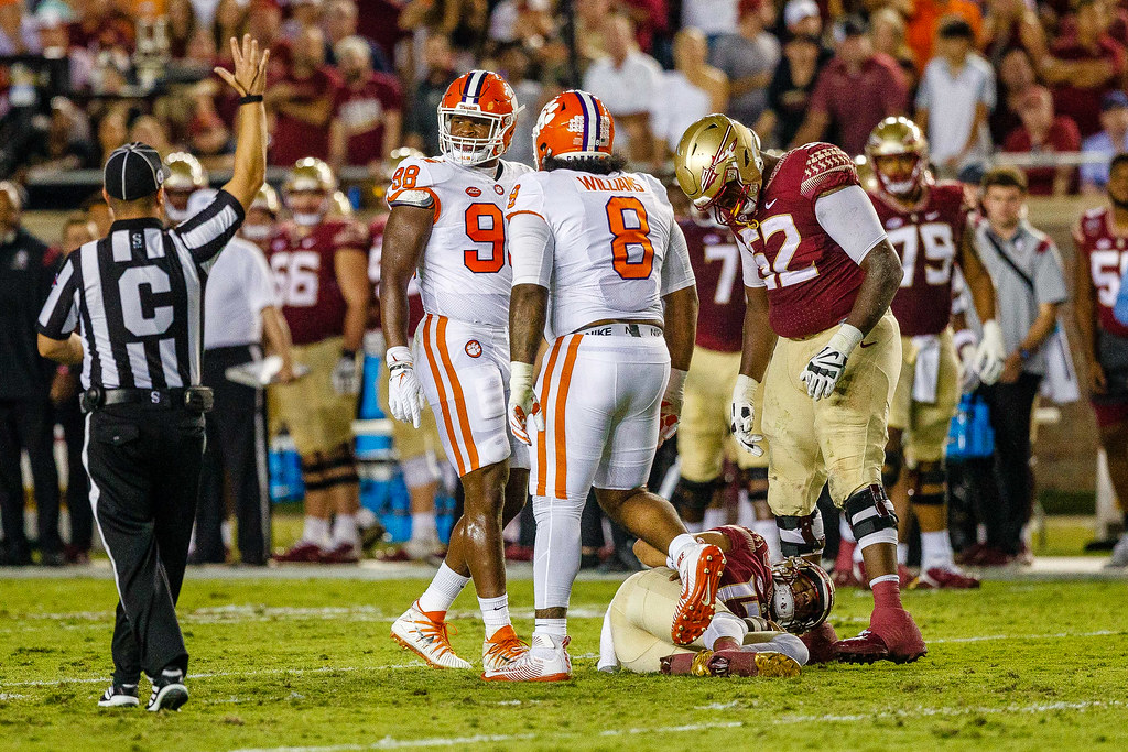 Clemson Football Photo of Myles Murphy and trewilliams and Florida State