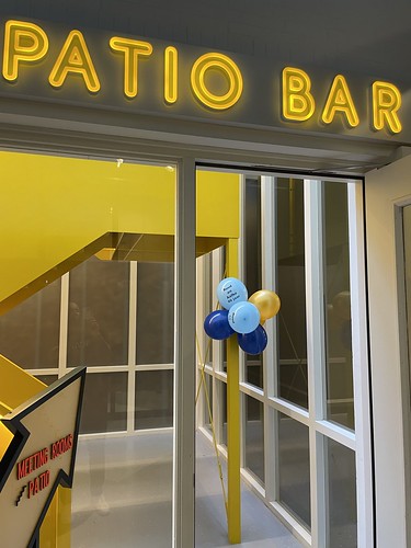 Balloon Topiary Printed Blue Patio Bar Bruno Room Mate Hotel Rotterdam