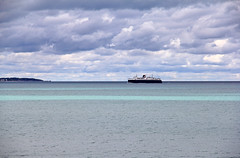 The Badger Ferry heading into Manitowoc, Wisconsin