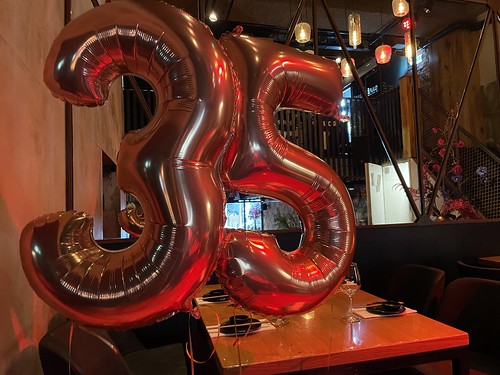 Foilballoon Number 35 Birthday Cafe in the City Rotterdam