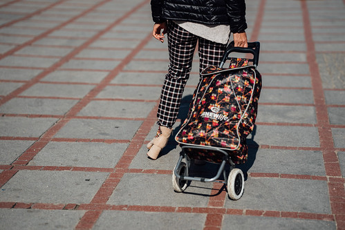 Woman in Boots With Roller Bag, Edirne Turkiye