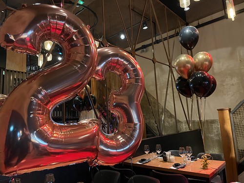 Table Decoration 6 balloons Foilballoon Number 23 Birthday Cafe in the City Rotterdam
