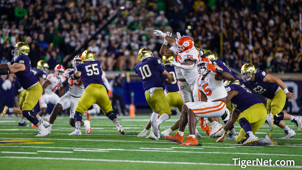 Clemson Football Photo of Payton Page and notredame