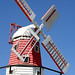 Red Windmill Blue Sky
