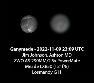 Ganymede - 2022-11-09 23:09 UTC - With Simulated Image