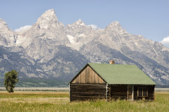 USA, Wyoming:  Cabin In The Tetons