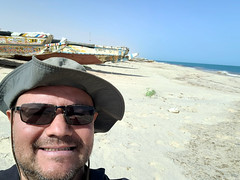 goofy hat at the Mauretanian coast