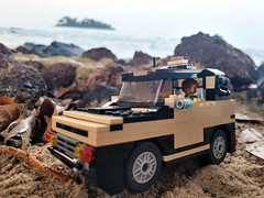 lego car on the beach
