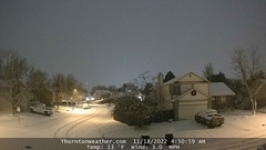 November 18, 2022 - A couple of inches of snow start the day. (ThorntonWeather.com)