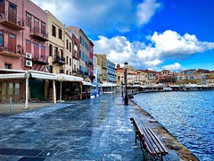 The old Venetian harbour in Chania Crete
