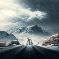 Highway in winter