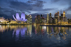Dancing Reflections of Singapore Marina Bay Landmarks