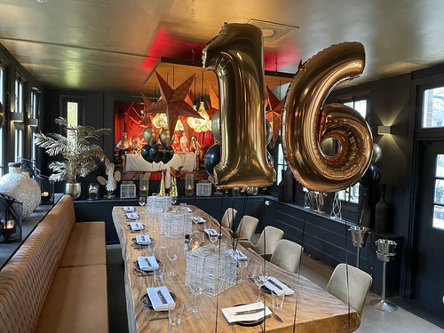 Table Decoration 6 balloons Foilballoon Number 16 Sweet 16 The Harbour Club Rotterdam