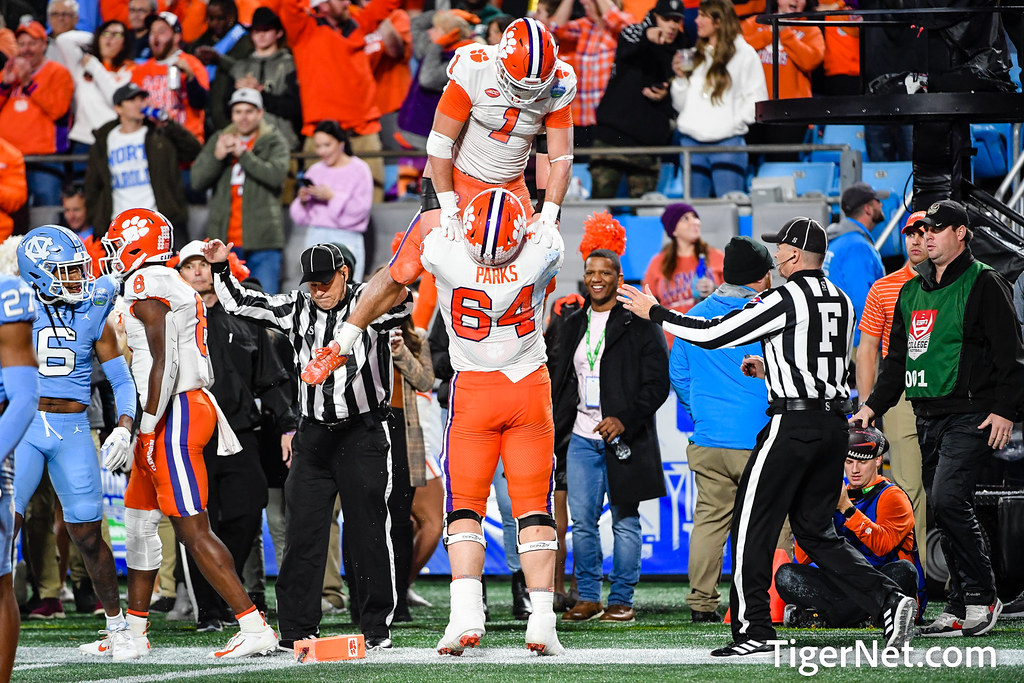 Clemson Football Photo of Walker Parks and Will Shipley and North Carolina