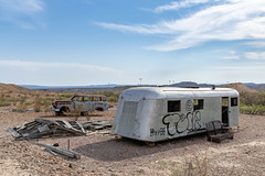 Abandoned station wagon and RV, Terlingua-Study Butte, Texas
