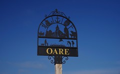 A winter walk and the Oare village sign