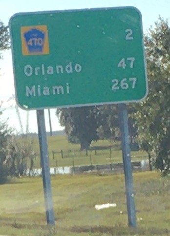 Florida's Turnpike mileage sign