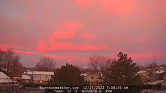 December 25, 2022 - Beautiful Christmas morning sunrise. (ThorntonWeather.com)