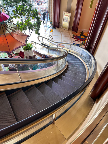 Curved Escalators inside The Wynn Hotel and Casino
