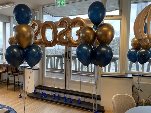 Ground Decoration 6 balloons en Foilballoon Number 2023 Nieuwjaarsreceptie Count and Cooper Groot Handelsgebouw Rotterdam